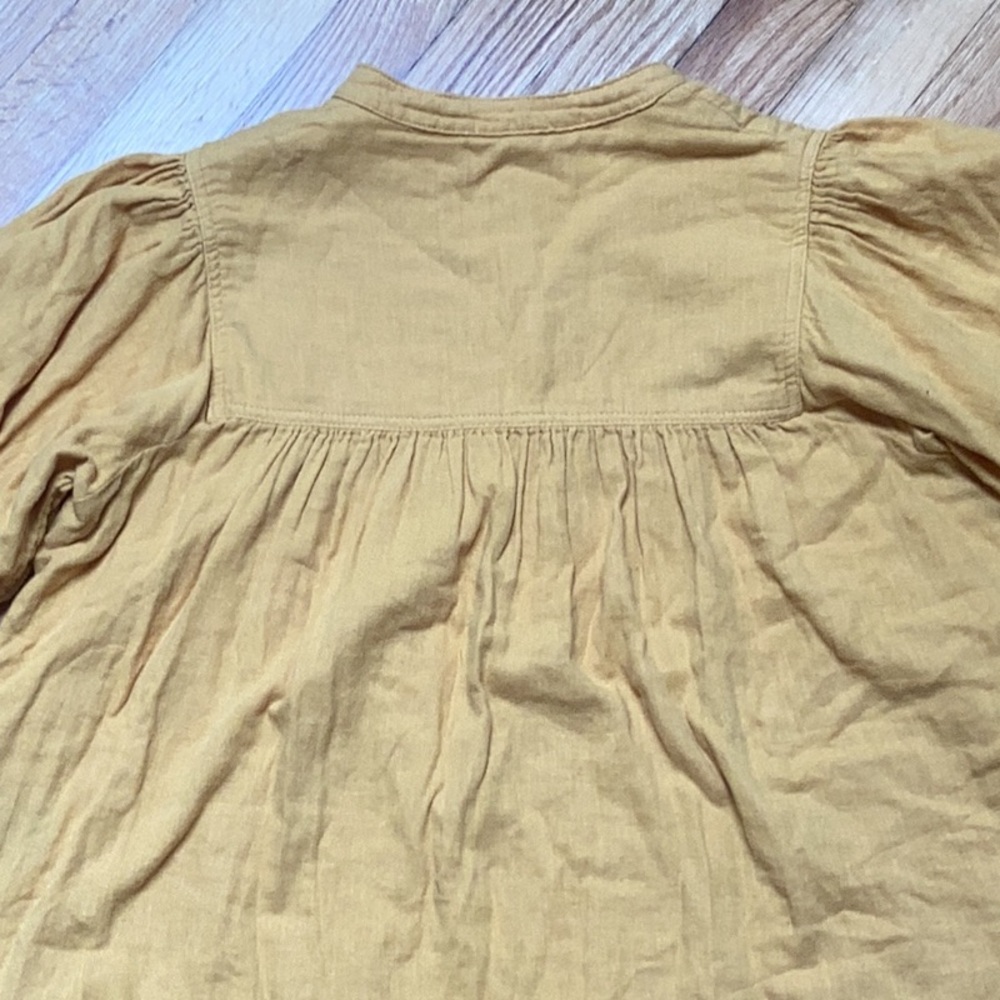 Loup Grace Cotton Button Front Top in Canary Size large - Picture 7 of 11